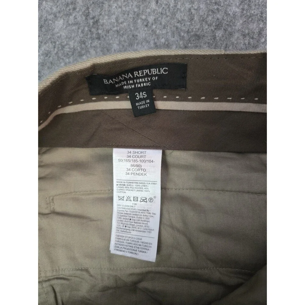 Banana Republic Men's 34x30 Baird McNutt 100% Linen Tuxedo Piping Pants Rare